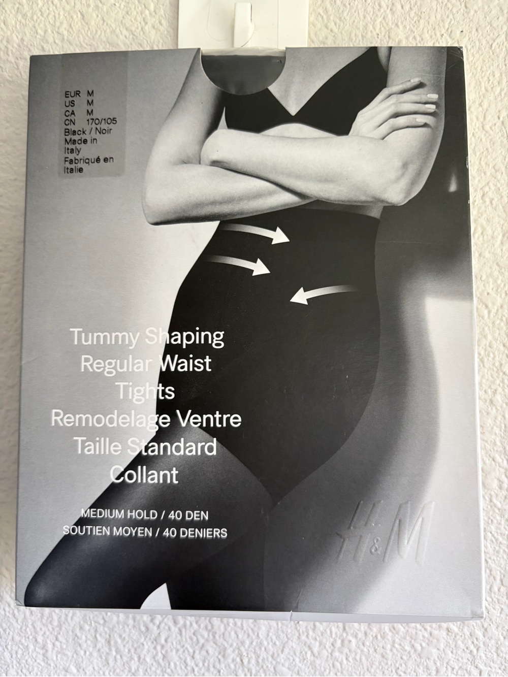 H&M Black Tummy Shaping Regular Waist Tights